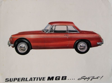 MG B Modelprogram 1965 "Der Wagen der Superlative" Carbrochure (5732)